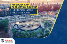 Pipe spool and pipe support fabrication drawing for wastewater treatment plant