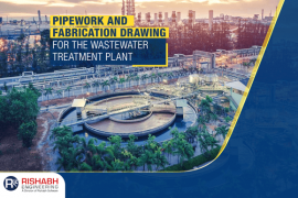 Pipe spool and pipe support fabrication drawing for wastewater treatment plant