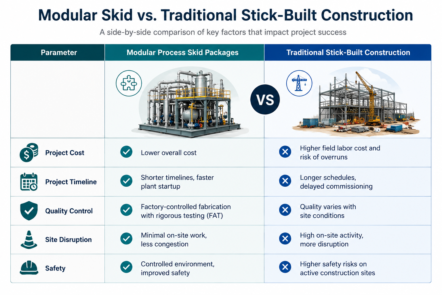 Modular Process Skids vs Stick Built Construction