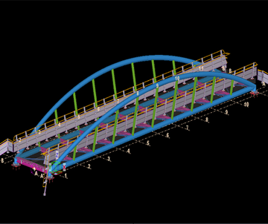 3D Modeling of Pedestrian Crossing Bridge