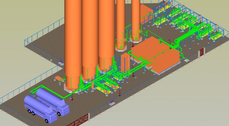3D modeling for liquid nitrogen storage and vaporization package