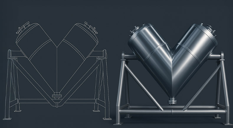 2D and 3D Model for “V” Blenders