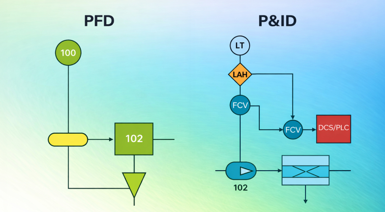 Process Flow Diagram vs P&ID