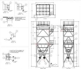 Fabrication Drawing of Hygiene Baghouse Dust Collector and Piping
