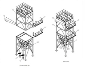 Fabrication Drawing of Hygiene Baghouse Filter and Piping